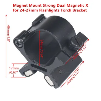 Taktično Mount Magnet Močan Dvojno Magnetno X 24 mm-27mm Svetilke Svetilke Nosilec Obseg Pištolo Mount Lov z Original Škatlo