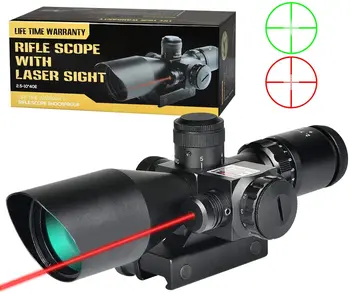 Taktično Red Dot Lase Pogled 2.5-10X40 Riflescope Rdeča Zelena Osvetljeni Rdeči Laser Obseg Lovska Optika Zraka Obseg Očeh