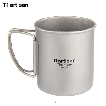 Tiartisan Titana Vrč težav poiščete Okolju prijazno Titana Pokal 300 ml/400 ml Dirnk ware Ultralahkimi, Prenosne Kovinske Vrč Kave