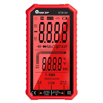 TOOLTOP ET8134 Digitalni Multimeter 4,7 V LCD DC/AC Trenutne Napetosti Merjenje Kapacitivnosti Odpornost Tračni Meter NKV Tester