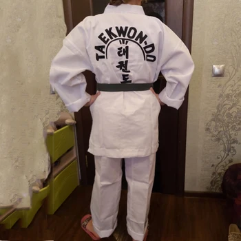 Tradicionalni ITF Študent Enotno Belo Taekwondo Enotno Otrok, Odraslih Taekwondo bo Ustrezala Dobok Oblačila z Dolgimi Rokavi Fitnes Usposabljanja