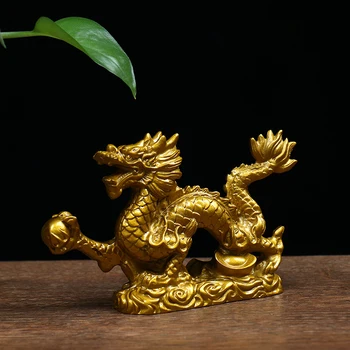 Tradicionalni Kitajski Zodiak Dvanajst Kip Zlati Zmaj Kip Živalskega Okras Doma Pohištvo Dekor