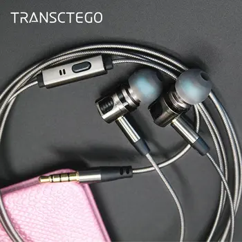 TRANSCTEGO slušalk in slušalk z mikrofonom V Uho kovinski plug žične slušalke snemljiv izmenljive slušalke