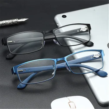 Trendy Poslovni Moški Obravnavi Očala Titanove Zlitine Okvir Ultra Lahka Smolo Oči Nositi Daljnovidnost Presbyopia Recept Očala