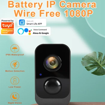 Tuya Smart Življenje APP Two-Way Audio Night Vision 1080P Varnostne Kamere na Prostem IP65 WiFi Polnilna Baterija Napaja WiFi Kamera
