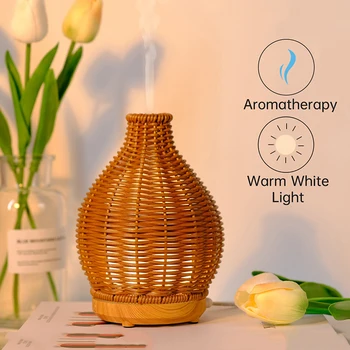 Ultrazvočni vlažilnik zraka eterično olje aromaterapija pralni USB polnjenje retro preprosto smolo aromaterapija vlažilnik vaze obliko
