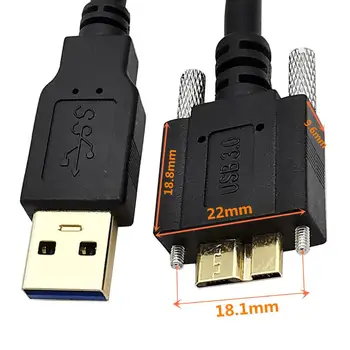 USB 3.0 A moški-Micro B Kabel levo desno gor dol kota 90 Stopinj moški Z zapornimi Vijaki 5Gbps 0,3 m 1m 1,8 m
