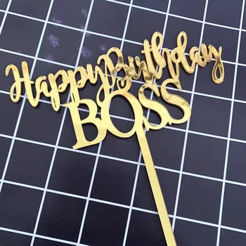 Ustvarjalne Akril Happy Birthday Cake Boss Pokrivalo Za Odrasle Osebe Uslug Peko Okrasitev Supplie Okraski, Torta, Toppers