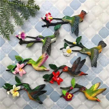 Ustvarjalne magnet hladilnik nalepke živali, ptice smolo sesalna dekorativni magnetne nalepke hummingbird