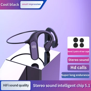 VAORLO Prevajanje po Zraku Brezžične Slušalke LED Bluetooth 5.2 TWS HI-fi Slušalke Športne Vodotesne Slušalke z Mikrofon Podpira TF Kartice