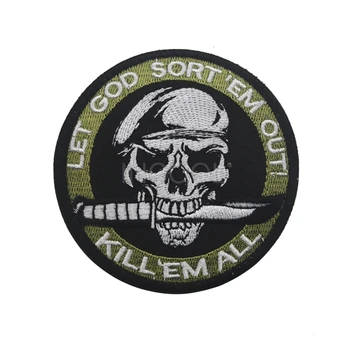Vezenje Obliž Lobanje Vojaške Vojske ZDA Obliž Taktično Emblem Značke Appliques Vezenega Obliži Za Clothings Nahrbtnik