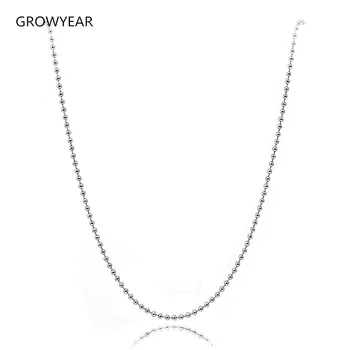 večino 2,4 mm širina nerjavečega jekla žogo verige ogrlice srebrne barve ženske, moške, modni nakit povezavo verige ogrlica