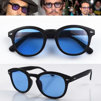 Vintage Obravnavi Očala sončna Očala Retro Moda johnny depp Mat Črna +50 +75 +1 +125 +150 +175 +2 +250 +3 +350 +375 +4 +450