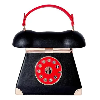 Vintage Telefon Oblikovan za Ženske Torbice in Torbe Oblikovalec Stranka Sklopka Elegantna Torba Ženske Usnje Crossbody Vrečko Totes