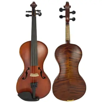 Visoka Kakovost 100% Ročno Gourd Obliko Mat Akustični Violino 4/4 Masivnega Lesa Naravni Strokovno Smreka Plamen Javor Z Ohišjem