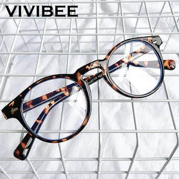 VIVIBEE majhnosti Modra Svetloba Filter Očala Moških Leopard Kvadratni Okvir Gaming UV400 Blue Ray Blokiranje Računalnika Ženske Očala