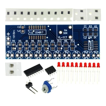 Vroče Prodaje NE555+CD4017 Teče LED Tok LED Luči Elektronska Proizvodnja Suite DIY Komplet Elektronskih Kit