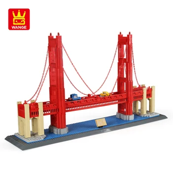 WANGE San Francisco, Golden Gate Bridge Majhne Opeke Gradnik Tabela Izobraževalne Igrače, DIY Sestavljeni Igrače za Otroke, Odrasle