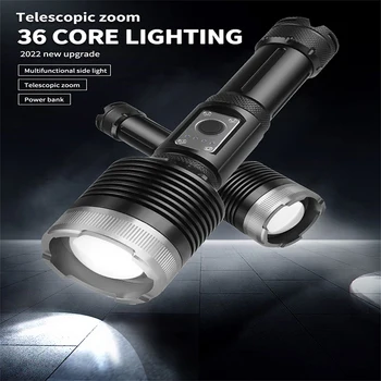 Xhp360 Led Svetilka 2000-2500 Lumnov Ultra-bright Dolgega dosega, Zložljive Mini Baklo USB Štirih Načinih za na Prostem, Potovanja, Pohodništvo