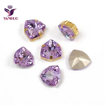 YANRUO 4706 Trilliant Vijolična Vijolična Šivanje Okrasnih Steklenih Diamantno Poročno Obleko Nakita Aplikacije