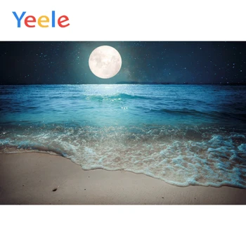 Yeele Noč Obmorskih Plaži Moonlights Spray Pogled Portret Okolij Fotografija Brezhibno Fotografsko Ozadje Za Foto Studio