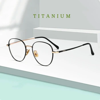 YIMARUILI Ultra-lahkih Osebno Retro Čistega Titana Moških Okrogle Očala Dekorativni Okvir Recept Očala Ženske 88309K