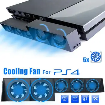Za konzolo PS4 hladilnik hladilni ventilator za PS4 zunanji USB 5-fan nadzor Temperature za konzole Playstation 4