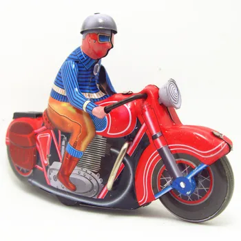 [Zabavno] Klasična kolekcija Retro po maslu motocikla igrača Veter Metal Tin Prestavi Vožnja motocikla Mehanske igrače otroci darilo