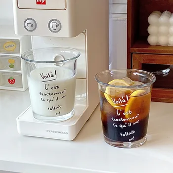 Začetni Dnevni Vodni Pokal Cafe Ameriški Ledeni Latte Skodelico Kave Piti Sok Pokal Hladno Pijačo Preprost Klasičen Transparentno Steklo Pokal