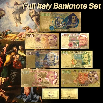 Zlato Bankovec Italija Lire Pisane Replika Denar italijanski papirnati Denar S COA PVC Okvir Za Zbiranje In Dekoracijo