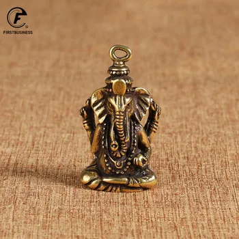 Zlato Gospod Ganesha Kip Bude, Slon, Hindujski Bog Kiparstvo Figurice Medenina Avto Deco Dekoracijo Buda Kipi Za Keychains