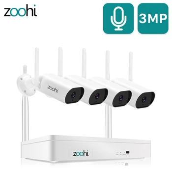 Zoohi 3MP Brezžični Sistem Kamere HD Video Nadzor, Kamere, Wifi Zunanji Varnostni Sistem Kamere Snemanje Zvoka Night Vision