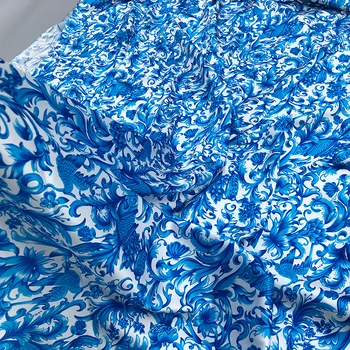 Čisto mehko stretch saten natisnjeni poliester materiala moda za ženske pižame tiskane tkanine, tkanine za obleko šivanje za meter
