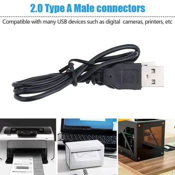 Črna 400mm(L) USB 2.0 Moški Moški Visoke hitrosti prenosa Razširitev Priključek Tok Podatkovni Kabel usb Kabel, Konektorji Za PC, Pametne Phon