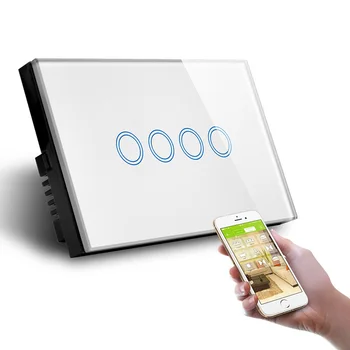 Štiri Banda WiFi Nadzor Stensko Stikalo NAS AU Standard Touch Smart Življenje Tuya Nadzor